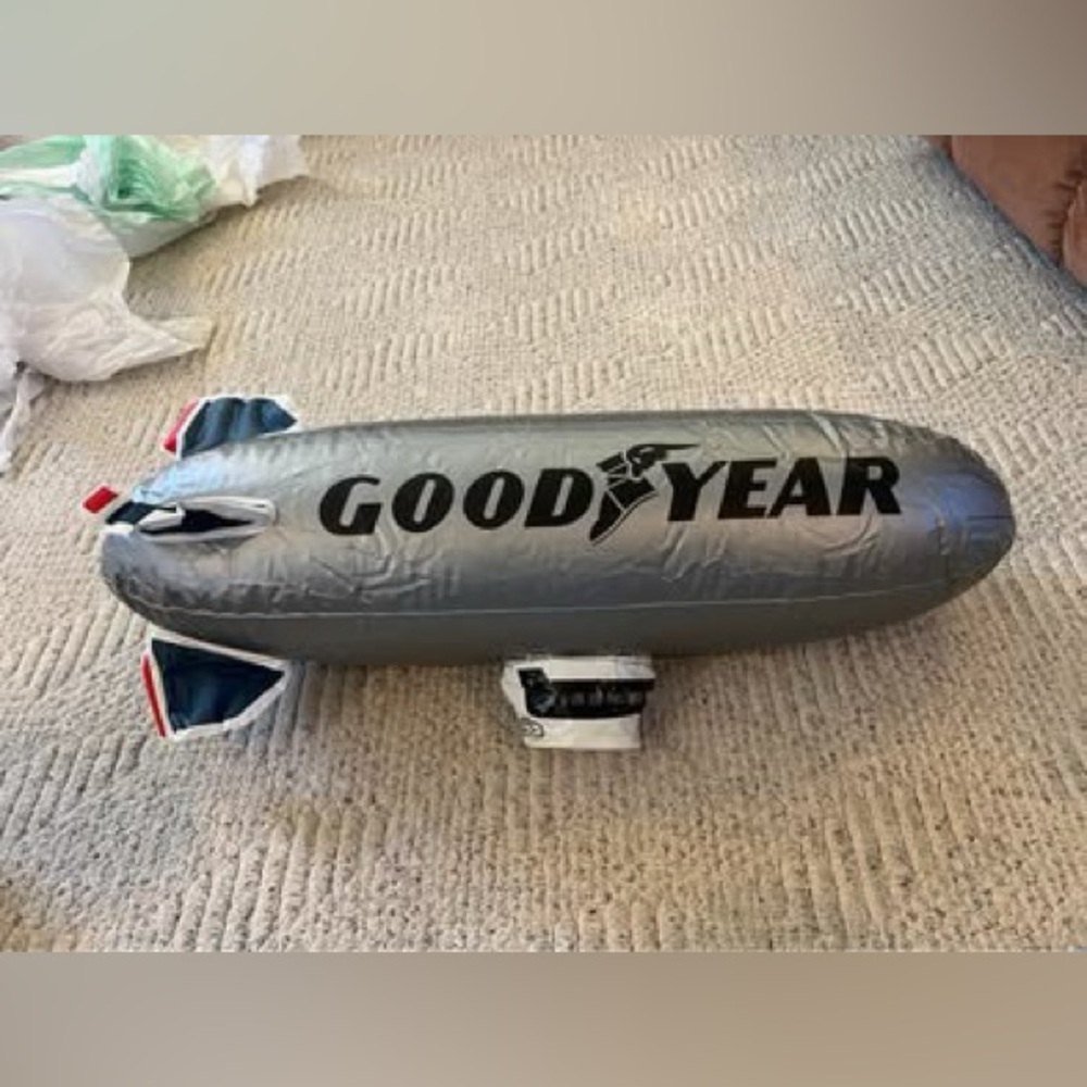 Vintage Good Year Inflatable Silver Blimp